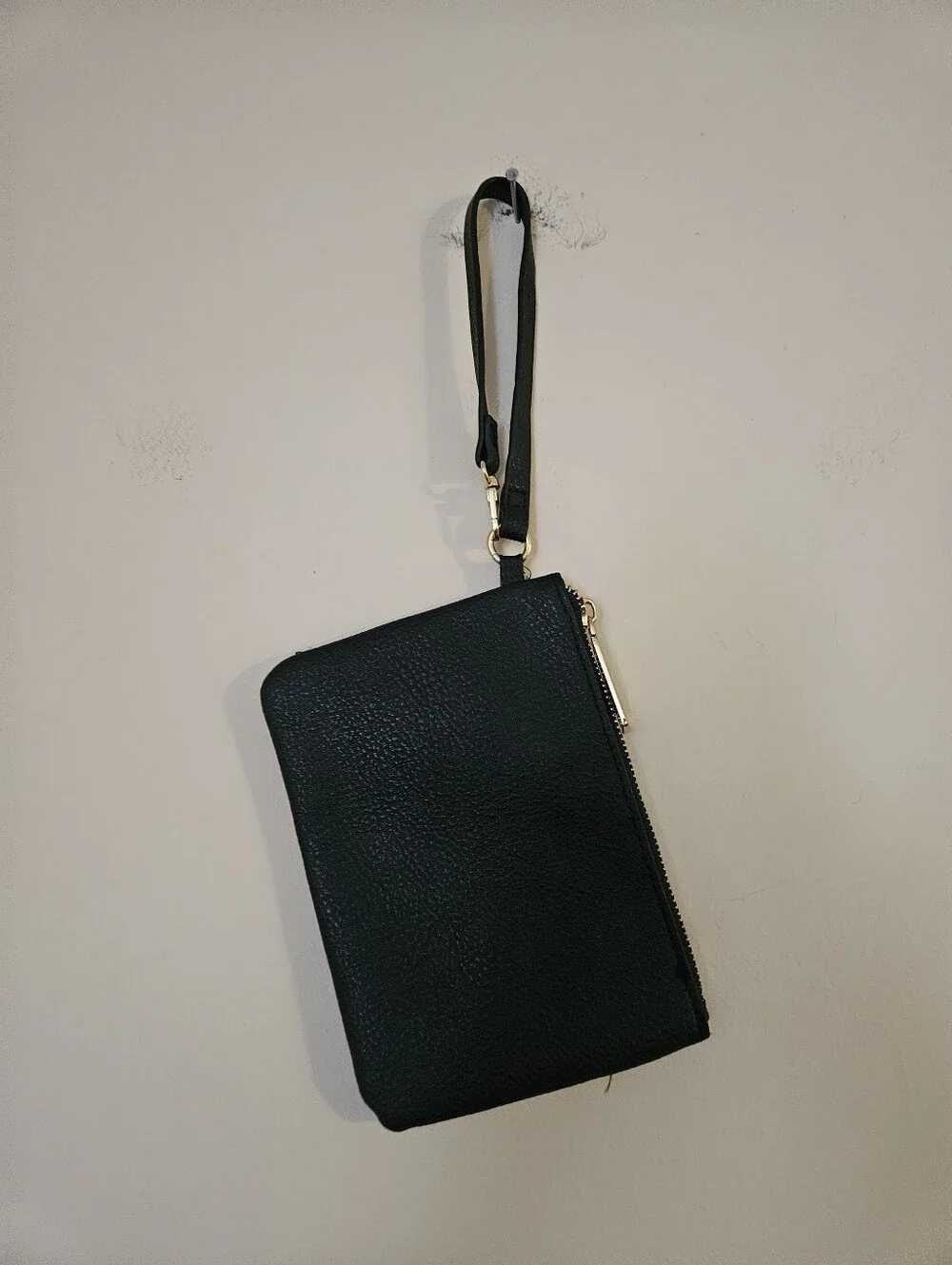 Steve Madden Black Leather Wristlet Clutch